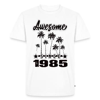 Génial depuis 1985 - T-shirt Premium bio Homme - blanc - Devant - Nico (187cm)