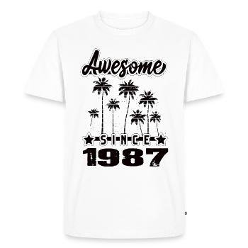 Génial depuis 1987 - T-shirt Premium bio Homme - blanc - Devant - Nico (187cm)