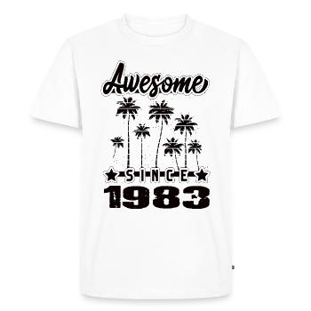 Awesome Since 1983 - Men's Premium Organic T-Shirt - white - Front - Nico (187cm)