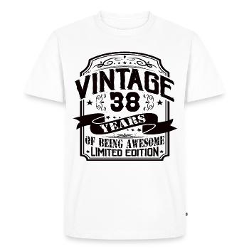 Vintage 38 Years of Being Awesome 38 Birthday - Men's Premium Organic T-Shirt - white - Front - Nico (187cm)