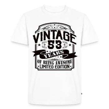 Vintage 53 ans d’être génial 53 anniversaire - T-shirt Premium bio Homme - blanc - Devant - Nico (187cm)