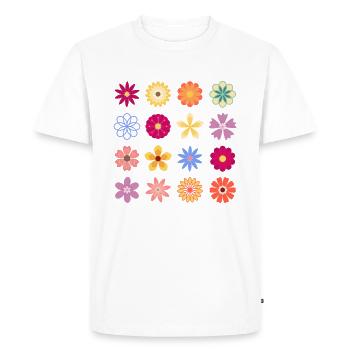 Fleurs, Fleurs vintage, Fleurs de jardin, Rose Rose Fl - T-shirt Premium bio Homme - blanc - Devant - Nico (187cm)