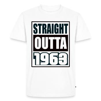Straight Outta 1963 Birthday 1963 Born 1963 - Men's Premium Organic T-Shirt - white - Front - Nico (187cm)