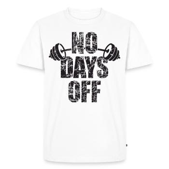Pas de jours de congé Bodybuilder disant Barbell - T-shirt Premium bio Homme - blanc - Devant - Nico (187cm)