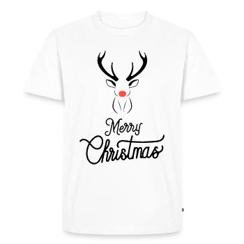 Christmas reindeer with red nose - Men's Premium Organic T-Shirt - white - Front - Nico (187cm)