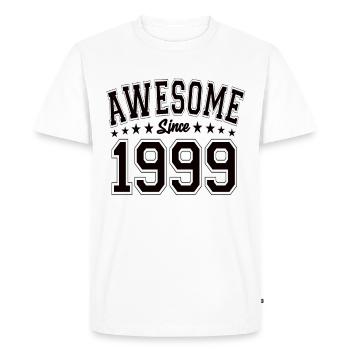 Génial depuis 1999 anniversaire 1999 millésime 1999 - T-shirt Premium bio Homme - blanc - Devant - Nico (187cm)