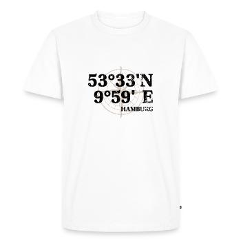 Hamburg coordinates souvenir - Men's Premium Organic T-Shirt - white - Front - Nico (187cm)
