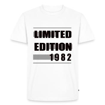 Limited Edition 1982 - Men's Premium Organic T-Shirt - white - Front - Nico (187cm)