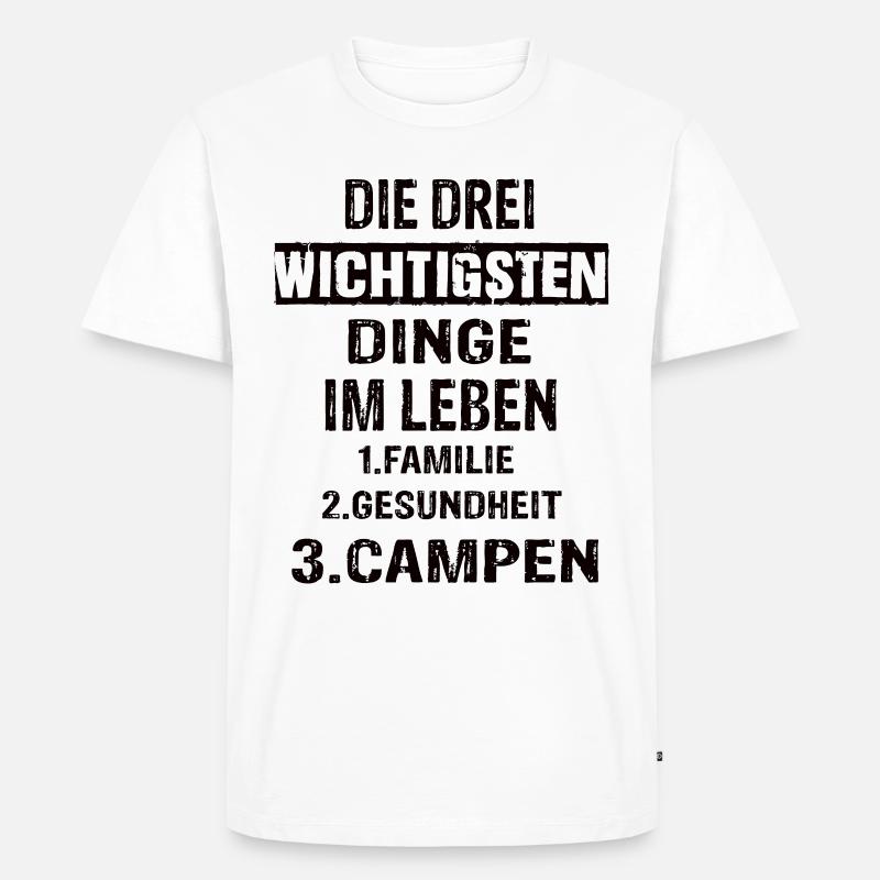 Campen - Männer Premium Bio T-Shirt - Weiß