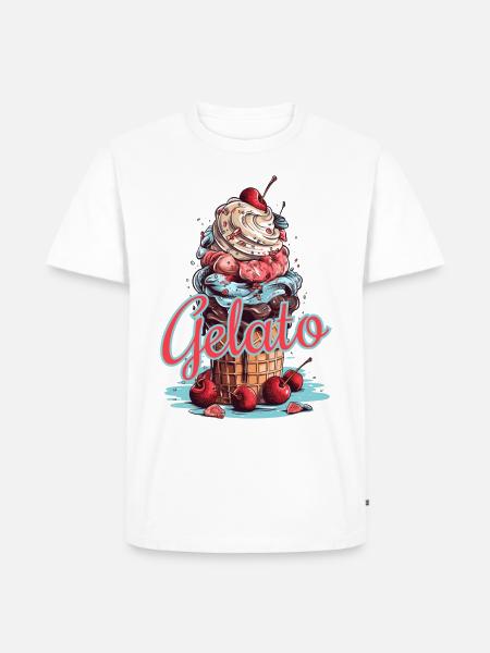 Gelato Eis Eiscreme Eisdiele - Männer Premium Bio T-Shirt - Weiß