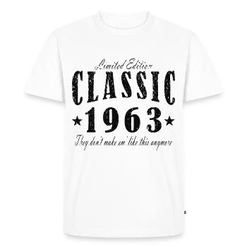Vintage 1963 Classic Birthday Gift Men - Men's Premium Organic T-Shirt - white - Front - Nico (187cm)