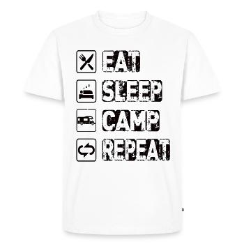 Manger Dormir Camp Répéter - T-shirt Premium bio Homme - blanc - Devant - Nico (187cm)