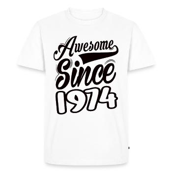 Génial depuis 1974 - T-shirt Premium bio Homme - blanc - Devant - Nico (187cm)