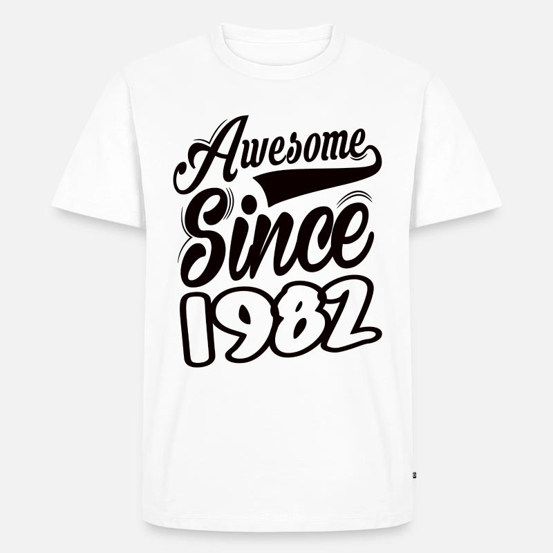 Awesome Since 1982 - Männer Premium Bio T-Shirt - Weiß