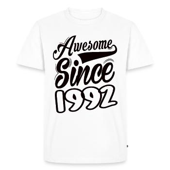 Awesome Since 1992 - Men's Premium Organic T-Shirt - white - Front - Nico (187cm)