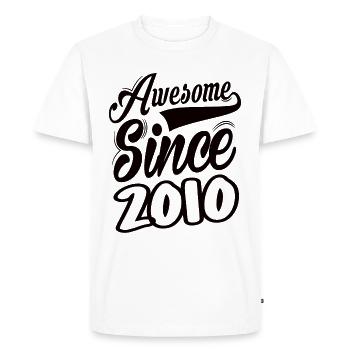 Awesome Since 2010 - Men's Premium Organic T-Shirt - white - Front - Nico (187cm)