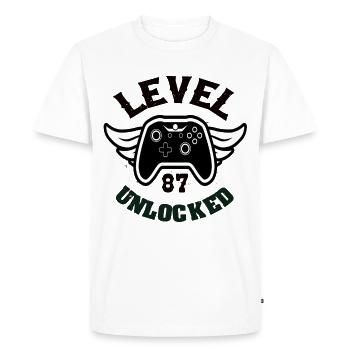 Level 87 Unlocked 87 Birthday - Men's Premium Organic T-Shirt - white - Front - Nico (187cm)