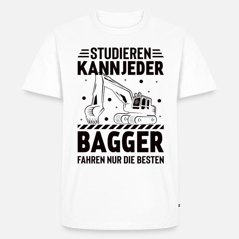 Bagger Baggerfahrer Baugeräte Baustelle - Männer Premium Bio T-Shirt - Weiß