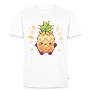 Pineapple Plant Pineapple Fruit Fruit - Men's Premium Organic T-Shirt - white - Front - Nico (187cm)
