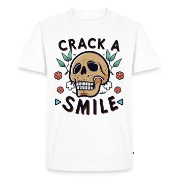 Crânes Crack A Smile Totenkopf Crâne - T-shirt Premium bio Homme - blanc - Devant - Nico (187cm)