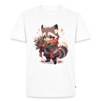 Raton laveur, raton laveur, raton laveur, bébé garde ours - T-shirt Premium bio Homme - blanc - Devant - Nico (187cm)