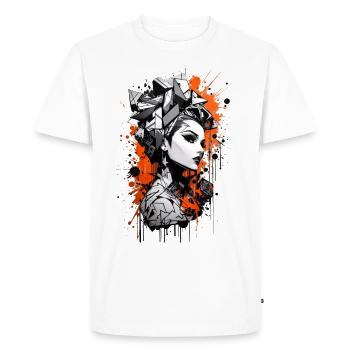 Abstrait coloré jeune femme Graffiti Art - T-shirt Premium bio Homme - blanc - Devant - Nico (187cm)