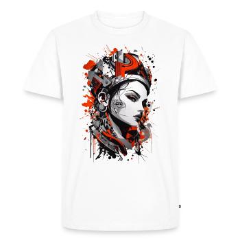 Abstrait coloré jeune femme Graffiti Art - T-shirt Premium bio Homme - blanc - Devant - Nico (187cm)