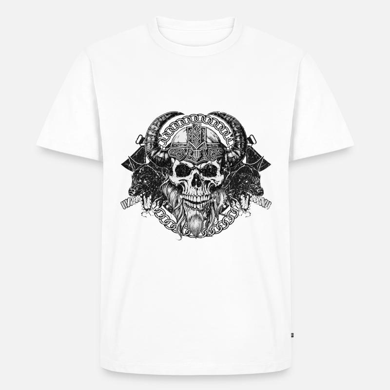 Valhalla Ruf Wikinger Krieger Shirt - Männer Premium Bio T-Shirt - Weiß