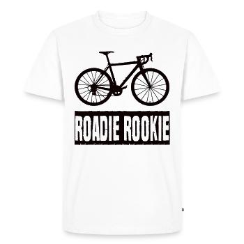 Roadie Rookie Vélo de route Vélo de route Vélo de route - T-shirt Premium bio Homme - blanc - Devant - Nico (187cm)