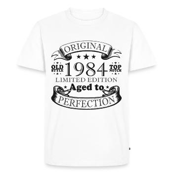 Millésime 1984 Born Legends Cadeau d’anniversaire - T-shirt Premium bio Homme - blanc - Devant - Nico (187cm)