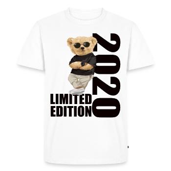 Édition limitée 2020 Ours Ours Anniversaire 2020 - T-shirt Premium bio Homme - blanc - Devant - Nico (187cm)