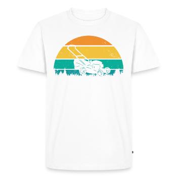 Funny Lawn Care Dad T-shirt - Men's Premium Organic T-Shirt - white - Front - Nico (187cm)