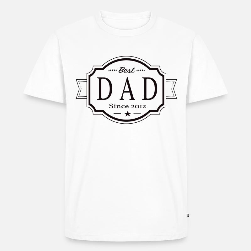 Bester Papa seit 2012 - Männer Premium Bio T-Shirt - Weiß
