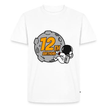 12th Birthday Boys 12 Years Planet Birthday - Men's Premium Organic T-Shirt - white - Front - Nico (187cm)