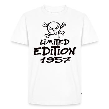 Edition Limitée 1957 Anniversaire Né 1957 - T-shirt Premium bio Homme - blanc - Devant - Nico (187cm)
