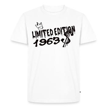 Edition Limitée 1963 Anniversaire Né 1963 - T-shirt Premium bio Homme - blanc - Devant - Nico (187cm)