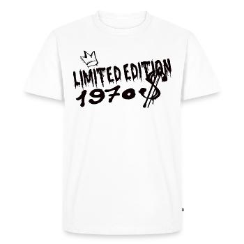 Edition Limitée 1970 Anniversaire Né 1970 - T-shirt Premium bio Homme - blanc - Devant - Nico (187cm)