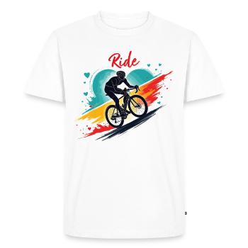 Road Bike Bike Road Bikes for Cycling Fans Biker - Men's Premium Organic T-Shirt - white - Front - Nico (187cm)
