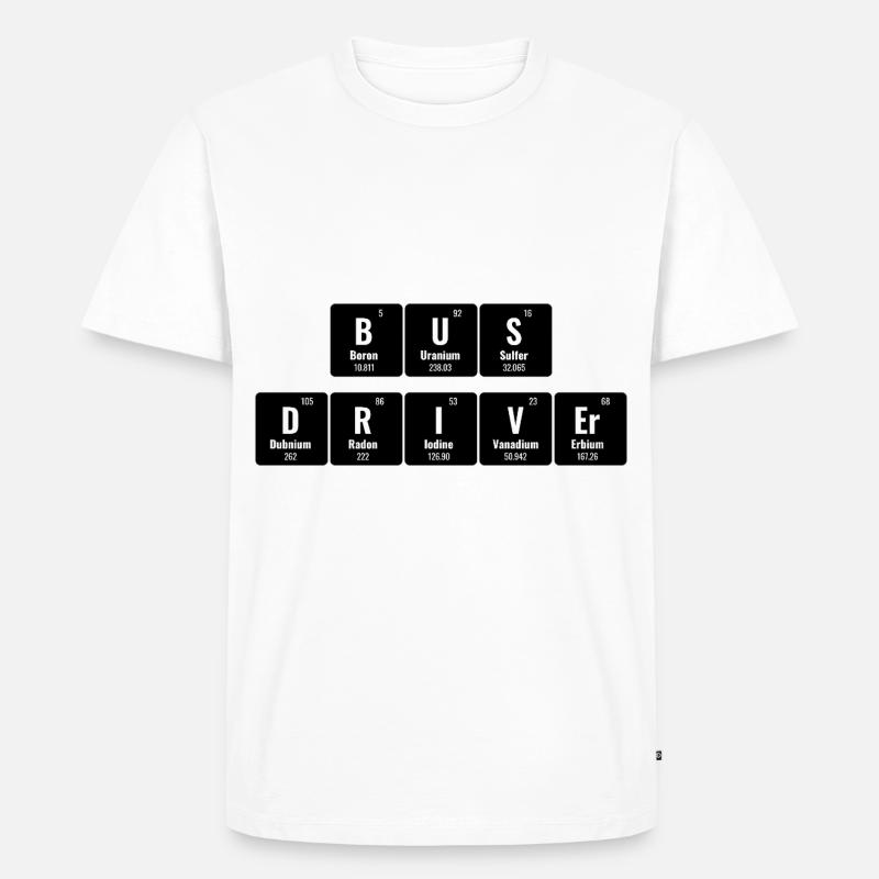 Periodensystem der Elemente Schulbusfahrer - Männer Premium Bio T-Shirt - Weiß