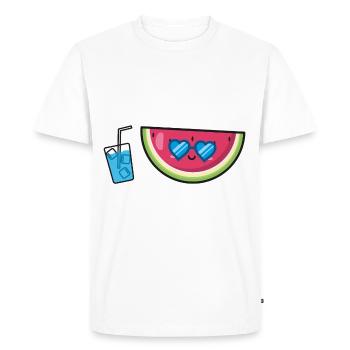 Watermelon Holiday Summer Time - Men's Premium Organic T-Shirt - white - Front - Nico (187cm)