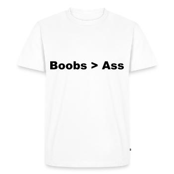 SEINS > CUL - J’aime la conception des seins - T-shirt Premium bio Homme - blanc - Devant - Nico (187cm)