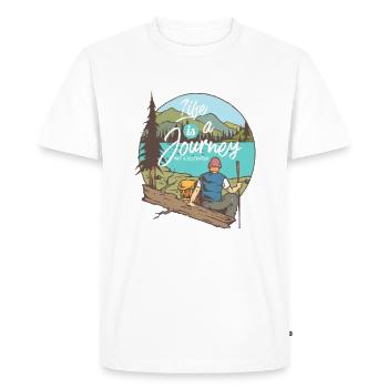Life is a Journey - Wanderslust Wanderer T-Shirt - T-shirt Premium bio Homme - blanc - Devant - Nico (187cm)