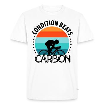 L’état bat le carbone - T-shirt Premium bio Homme - blanc - Devant - Nico (187cm)