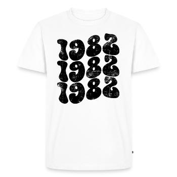 Millésime 1982 - T-shirt Premium bio Homme - blanc - Devant - Nico (187cm)