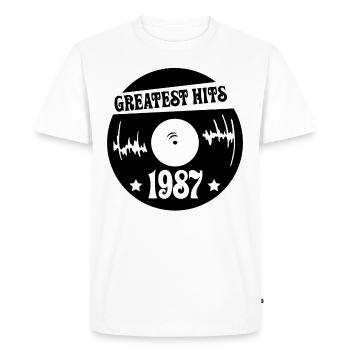 Millésime 1987 - T-shirt Premium bio Homme - blanc - Devant - Nico (187cm)