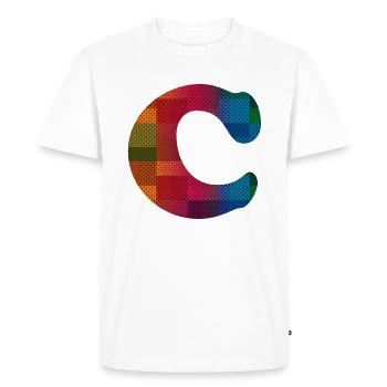 Lettre C - T-shirt Premium bio Homme - blanc - Devant - Nico (187cm)