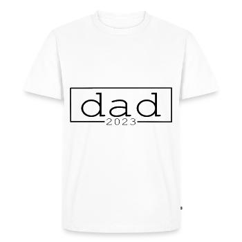 papa 23 Idée cadeau fête des pères - T-shirt Premium bio Homme - blanc - Devant - Nico (187cm)
