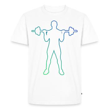 Fitness Entraînement d’endurance Musculation Hommes - T-shirt Premium bio Homme - blanc - Devant - Nico (187cm)