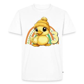 3rd Birthday Duck Rainbow Cute Cute - Men's Premium Organic T-Shirt - white - Front - Nico (187cm)