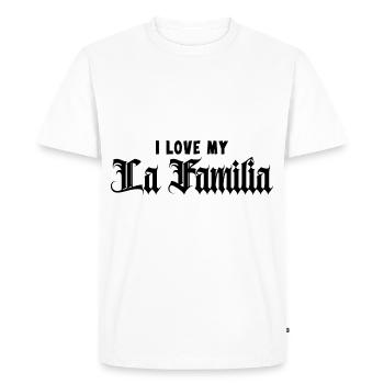 "Familia" the family, the only thing that counts - Men's Premium Organic T-Shirt - white - Front - Nico (187cm)